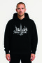 New York Printed Black Oversize Hooded Sweatshirt Hoodie - 2