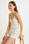 Cotton Ribbed Crop Tank Top and Ruffle Shorts Women's Pajama Set - 7
