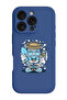 iPhone 16 Pro Max Blue Protective Liquid Silicone Shockproof Case - Coffee can