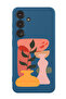 Protective Liquid Silicone Shockproof Case For Samsung Galaxy S24 Plus (Blue) - Vase leaf