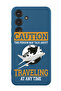 Protective Liquid Silicone Case For Samsung Galaxy S24 Plus (Blue) - Caution Travelling at anytime