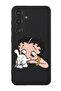 Protective Liquid Silicone Case For Samsung Galaxy S24 Plus (Black) - Betty Boop with dog