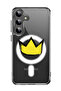 Case for Samsung Galaxy S24 Plus Compatible with MagSafe, Shockproof Bumper Cover Yellow Crown