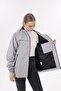 Women's gray Hooded nova fabric lightweight and durable stylish Transitional water and windproof raincoat - 7