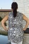 Organic Italian Fine Linen Judge Collar Japanese Sleeve (Sleeveless) Patterned Large Size Shirt - 5