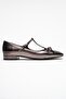 Lorena Platinum Bow Women's Ballerina Shoes - 6