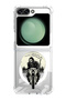 Case for Samsung Galaxy Z Flip 5 Compatible with MagSafe, Shockproof Phone Bumper Cover Skull Biker