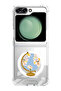 Case for Samsung Galaxy Z Flip 5 Compatible with MagSafe, Shockproof Phone Bumper Cover Globe