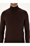 Dark Brown Slim Fit Turtleneck Basic Knitwear Sweater 50314202-Vr084 - 6