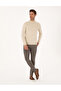 Cream Melange Slim Fit Quarter Collar Basic Knitwear Sweater 50314188-Vr159 - 4