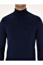 Light Navy Blue Slim Fit Turtleneck Basic Knitwear Sweater 50314202-Vr059 - 6