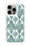 Protective Case Cover For APPLE IPHONE 15 Pro Green Pattern (White Bumper)