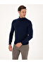 Light Navy Blue Slim Fit Turtleneck Basic Knitwear Sweater 50314202-Vr059 - 3