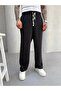 Black Jacquard Baggy Trousers