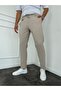 Cream Seersucker Fabric Lycra Trousers - 2