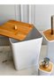 Braga Bathroom Set White Silver 5 Pieces - 5