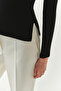 Crew Neck Long Sleeve Button Detailed Slim Fit Knitwear Black Blouse - 4