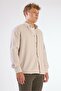 Men's Regular Fit Long Sleeve Beige Shirt - 2
