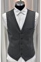 Men's Anthracite V-Neck Slim Fit Full Fabric Vest - 6