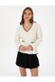 Ecru Comfort Fit V-Neck Sweater 50310935-Vr019