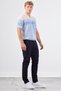 Men's Slim Fit Polo Neck Blue Knitwear T-Shirt - 2