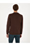 Brown 3 Thread Regular Fit Crew Neck Basic Sweatshirt 50315021-Vr029 - 5