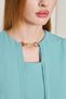 Women's Round Neck Sleeveless Blouse with Metal Accessories - Multiple Color Options - 4