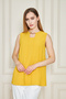 Women's Round Neck Sleeveless Blouse with Metal Accessories - Multiple Color Options - 5