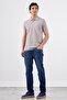 Men's Slim Fit Polo Collar Gray T-Shirt - 4
