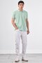 Men's Slim Fit Polo Collar Mint Green T-Shirt - 3
