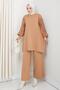 Tunic Set with Sleeve Glitter Detail and Knitwear Trousers - 4