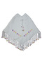 Tunisian Hand Knitted Baby Girl 3-Piece Colorful Poncho Set - 2