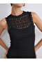 Lcw Vision Black Crew Neck Dress of Lace - 3