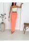 Women's Elastic Waist Comfortable Fit Long Stretch Viscosse Fabric Skirt Height 100 cm Belt Not Included - 5