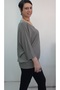 Çağla Green V-Neck Bat Three-Quarter Sleeve Combed Viscose T-Shirt - 7
