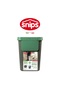 25L Recycling Bin for Separate Waste Collection – Grey with Light Green Lid, Made in Italy