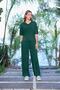 Women's Short Sleeve V Neck Bottom Top Set 25083 - 5
