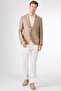 Men's Slim Fit Mono Collar Beige Jacket