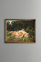 Cat with Kittens - Vintage Patterned Frame
