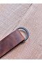 Genuine Leather Keychain Hazelnut – Black Carabiner Clip - 7