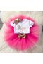 It’s My 1st Birthday Baby Girl Outfit – Bodysuit, Tutu Skirt, Floral Headband, Cake Toppe - 8