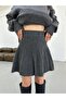 Dgn's Crocheted Mini Skirt with Crocheted Sweater with Crocheted Necklace Women's Top and Bottom Knitwear Set