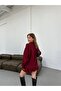Dgn's Crocheted Mini Skirt with Crocheted Sweater with Crocheted Necklace Women's Top and Bottom Knitwear Set - 4