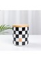 Set of 3 Ceramic Checkered Pattern Gold Gilded Checkered Sugar Bowl Tea Coffee Storage Container Spice Container - 7