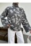 Dgn's Self-Necklace Leopard Patterned Women's Knitwear Sweater