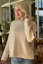 Ecru Crew Neck Knitted Patterned Women's Knitwear Sweater Mg2520 - 2