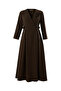 Plaid Waist Belt Detailed Wrapped Slim Fit Midi Dress - 6