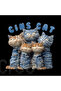 Denim Cat Little Paws Designed Printed Cotton Crew Neck T-Shirt Black-Black-White-White - 4