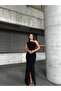 Flowers Front Pleated One Shoulder Evening Dress 583314 Black