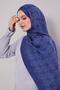 Cobalt Blue Tuğra Pattern Grazia Shawl - 2